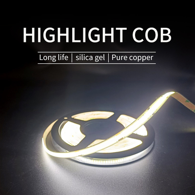 Luz de tira LED COB de 4 mm de largura operada por bateria multicolorida