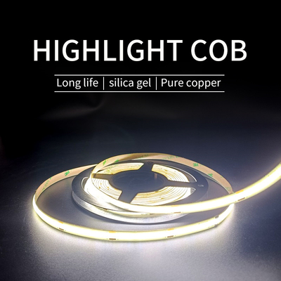 Lâmpada de fita LED COB linha flexível para exterior de baixa tensão ultra estreita