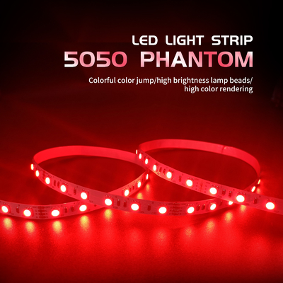 Luz de néon flexível da atmosfera da luz de tira 6W do diodo emissor de luz da cor completa SMD 5050 do RGB