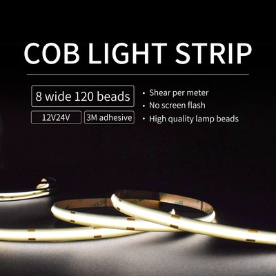 Faixa de LED branca quente 12v 24v 4mm de largura à prova d'água com 480 contas brilhantes